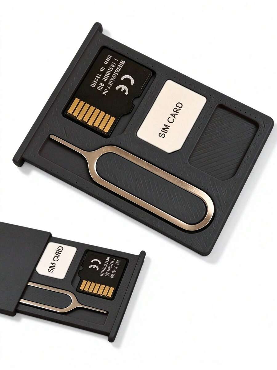 Sliding SIM Card And TF Card Holder, Ultra-Thin Portable SIM Card Storage Box, Anti-Loss Plastic Card Organizer, Phone Travel Accessory, Mini Storage Box - View 1