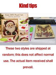 1 Set DIY Christmas Pearl Diamond Painting Art Kit With Frame, Christmas Pearl Beads Handmade Craft, Suitable For Adults And Beginners, Gemstone Diamond Dot Painting, Home Wall Decor - A - View 10