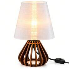 Abajur de Mesa Decorativo MDF com Cúpula Luminária para Quarto Sala Cabeceira Modelo ABJ01 - ABJ01 - Visão 3
