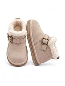 Balabala Children's Winter Snow Boots, Unisex, 2025 Style, Thick Fleece Lining, Warm And Anti-Slip - Camel - View 2
