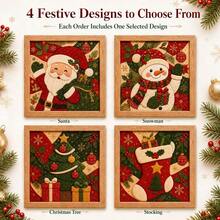 DIY Christmas Fabric Punch Needle Art Decoration Set, Adult Version, Seamless 7.87 Inch Mosaic Wall Art Handmade, Includes Frame And Tools, Relaxing Holiday Home Decor, Christmas Gift, Creative Craft Kit - Multicolor - View 1