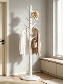 Freestanding Coat Rack, Modern Tree Shape Coat Hanger With Multi Hooks, Heavy Duty Round Base, Space Saving Clothes Hat Bag Holder, Suitable For Entryway, Bedroom, Hallway - Multicolor - View 5