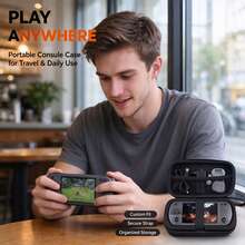 Portable EVA Protective Storage Case For Anbernic Rg35xx Plus U8 R35s Pro Handheld Game Console,DIY Custom Sponge Carry Bag - Black - View 6