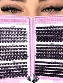 600pcs DIY Eyelash Extension Kit, Professional And Suitable For Beginners, Create Salon-Style Look With DIY Faux Mink Eyelashes, Ultimate Eyelash Set Gift Box - Includes All Necessary Items: Multiple Styles Of False Eyelashes, Glue, Remover, Tweezers, Perfect For Home DIY Beauty - Multicolor - View 7