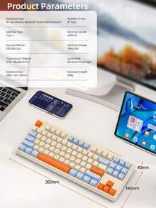 ATTACK SHARK Keyboard Nirkabel Bluetooth Dual-Mode dengan Nuansa Mekanik untuk Gaming, Esports, Kantor, dan Mouse dengan Tombol PBT yang Senyap. - View 10