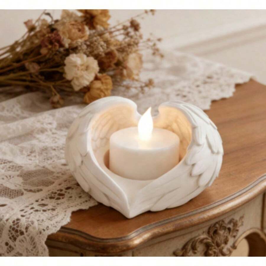 Tempat Lilin Sayap Malaikat, Cocok untuk Lilin Teh atau Lilin Imitasi, Ideal untuk Dekorasi Rumah dan Pajangan Meja. Dekorasi Tempat Lilin Kreatif yang Unik Ini Merupakan Hadiah yang Sangat Baik untuk Pecinta Dekorasi.