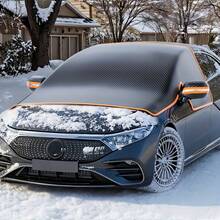 1pc Premium Magnetic Reinforced Windshield Snow Cover, Winter Frost & Ice Protection Front Windshield Cover With High-Visibility Reflective Decorative Strip, Universal Car Winter Weather Protection Cover - Multicolor - View 9