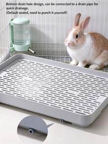 Corner Grated Small Pet Litter Box (Hollow Grate Separates Urine), Detachable And Easy To Clean Pet Toilet, Suitable For Rabbits, Guinea Pigs, And Other Small To Medium Pets, All-Season Use - White - View 7