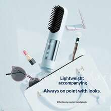 Multifunctional Straightening Comb & Curling Iron, Minimalist Design, 3 Temperature Settings, Suitable For Straight And Curly Hairstyles, Fast Heating, LED Display, USB Rechargeable, Portable Straightening Comb, Professional Styling Tool - Multicolor - View 9