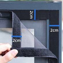 Zipper Style Window Mosquito Screen, Gray Mesh With Black Edging, Customized Fly Screen Suitable For Balancing Windows, Easy To Install Insect Protection Net - Grey Mesh With Black Trim and Center Zipper - View 3