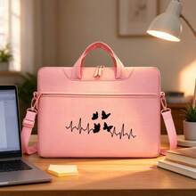 1pc Laptop Bag With Minimalist Butterfly Print, 2 Sizes Available, Adjustable Comfortable Shoulder Strap, College, Daily Commute, Office, Durable Handle, Multi-Functional One Shoulder & Hand Carry, Unisex, All Season, Multi-Color, & Versatile Laptop Bag - Laptop Bag - View 2