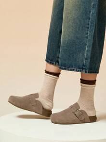 CAMEL CROWN 1雙女款夏季涼鞋，時尚輕便舒適經典Birkenstock風格拖鞋 - 灰色 - 查看 2