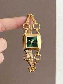 1pc Women's Vintage Gold-Tone Barrel-Shaped Quartz Watch With Round Ring Cone-Shaped Chain Strap, Suitable For Daily Commute, Party And Other Occasions - Gold - View 13