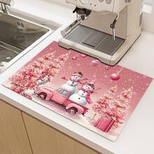 (Hot !!) 1pc 2D Printed Flat Stove Protector Mat, Rubber Non-Slip Heat-Resistant Stove Cover Pad, Suitable For Induction Cooktop, Glass Stove, Multi-Functional Scratch-Resistant Mat, Best Choice For Oven, Washing Machine, Dryer, Kitchen Decor - Multicolor - View 5