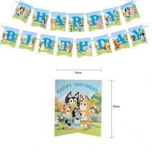 BUTTBILL Cartoon Birthday Banner & Backdrop Set, Paw Print Banner, Kids Birthday Party Decoration Props - Multicolor - View 12