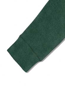 Plus-Size Women's Knitted Sweater-Style Top With A Bear Ice Skating Print, Casual And Comfortable, Perfect For Everyday Wear In Autumn And Winter. - Dark Green - View 3