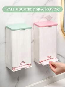 Wall-Mounted Sanitary Napkin Storage Box & Tissue Holder - Waterproof Durable Small Item Organizer Space-Saving Dust-Proof For Bathroom Bedroom Kitchen Office Fall Winter Home Essential - Multicolor - View 1