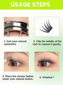 60pcs Glue-Free False Eyelashes, Korean Style, C/D Curl, No Glue Needed, Easy DIY, Beginner Friendly, Reusable, Transparent Stem With Invisible Thin Band, Suitable For Daily Commute, Dating And Various Occasions - C/D MIX - View 8
