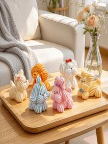 5pcs Resin Miniature Dog Figurines, 6 Styles Total. Mini Dog Micro Landscape Decor Accessories, Exquisite Animal Sculptures, Suitable For Home, Office, Kitchen Desktop Display, And Party Scene Decoration - Multiple Styles - View 4