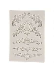 Scroll Baroque Feather Crown Horn Silicone Mold For Fondant, Polymer Clay, Decorative Tool - Multicolor - View 7
