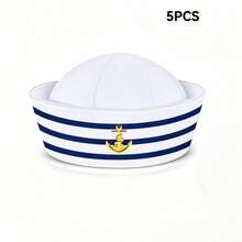 5套/1套 中性海軍水手帽 船員帽 角色扮演帽 趣味萬聖節聖誕派對服裝與性感制服配件 - 多色A - 查看 10