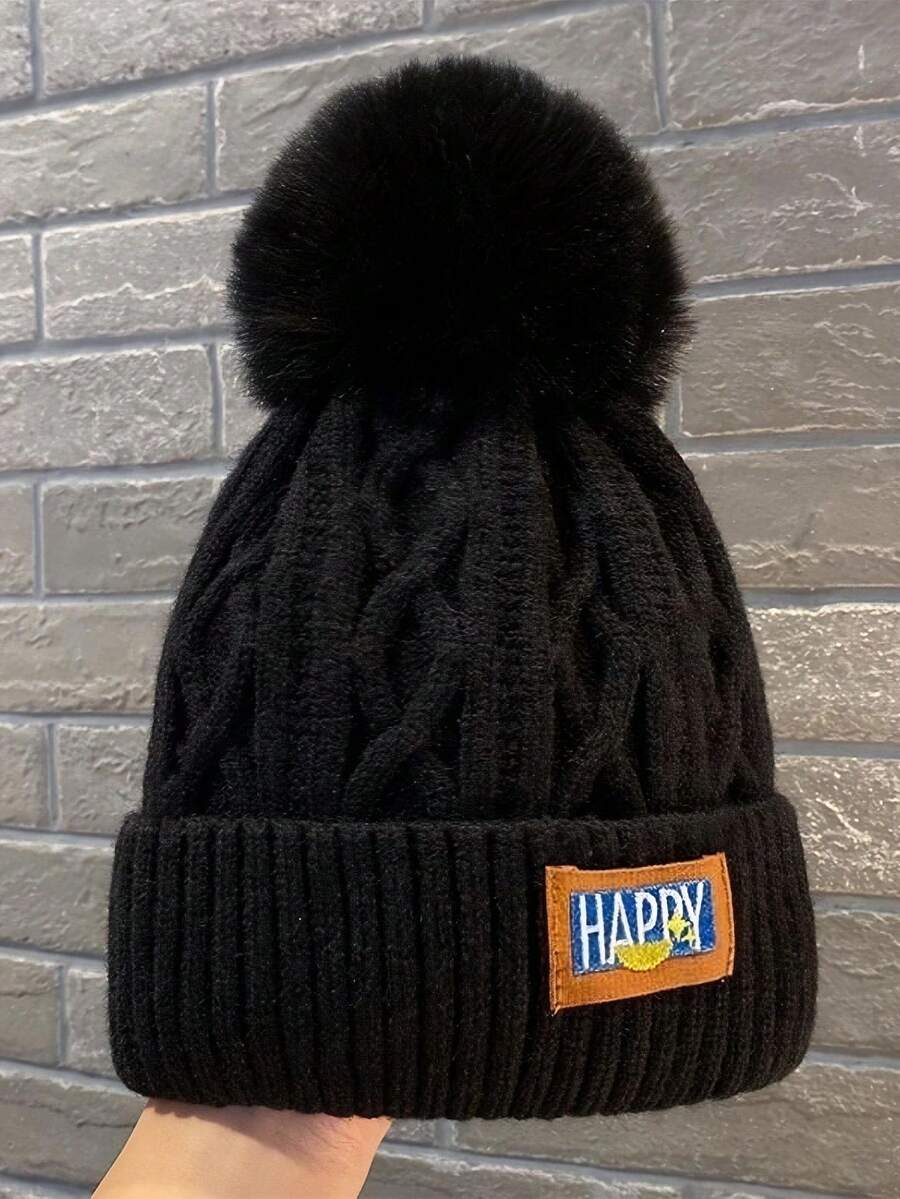 1PC Unisex Winter Youth Warm Thickened Knitted Knitted Hat With Thermal Lining, Women's Beanie, Cold-Proof Skull Cap - A - View 1