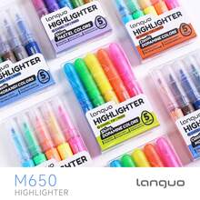5 Colors 1 Set Total 20 Colors Liquid Ink Glitter Fluorescent Highlighter Pen Set, Student Drawing Marking Highlighting Colored Fluorescent Pens, Glitter, No Powder Drop, No Bleed Through, Vibrant Colors, Suitable For Marking, Note-Taking, Journaling, Back To School Stationery - Glitter Highlighter Set - View 2