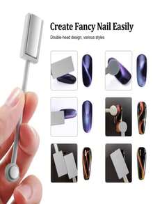 8Pcs Cat Eye Nail Art Tool Set, Multi Shapes Nail Design Tools, Create Various Cat Eye Nail Effects - Multicolor - View 4