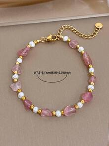 Vòng tay nữ phong cách Boho Vintage phối đá tự nhiên nhiều màu hình dáng bất đối xứng và hạt spacer mạ vàng, đeo hàng ngày/đi tiệc, quà tặng Giáng Sinh/Sinh nhật/Y2K/Halloween/Mùa thu - Nhiều màu - Xem 7