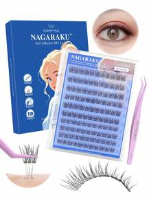 110 Clusters NAGARAKU Fish Tail Fairy Manga Style Cluster False Eyelashes, Includes Tweezers, Long-Lasting Waterproof, DIY Beginner Friendly, Natural Anime Style Eyelash Extensions - View 1