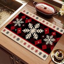(Hot !!) 1pc 2D Printed Christmas Snowflake Design, Flat Stove Protector Mat, Rubber Non-Slip Heat-Resistant Stove Cover Pad, Suitable For Induction Cooktop, Glass Stove, Multi-Functional Scratch-Resistant Mat, Perfect Choice For Oven, Washing Machine, Dryer, Kitchen Decor - Multicolor - View 16