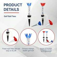 FINGER TEN FINEGR TEN 80mm Long Magnetic Plastic Golf Tees 4 Pack (Blue And Red), Durable And Hard To Lose, With Stepped Design, Suitable For Men And Women Golf Practice And Training - Multicolor - View 4