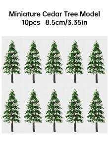2/5/10件迷你聖誕樹模型，8.5cm/3.35in，手工藝品用，人造雪覆蓋雪松迷你模型樹，聖誕桌面手工裝飾，聖誕村火車景觀，逼真冬季仙境桌面裝飾，適合聖誕節與全年/辦公室場景，仙女花園，聖誕DIY禮物 - 雪松 - 查看 15
