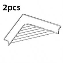 1/2pcs Corner Sink Storage Rack, Kitchen Sink Strainer, Kitchen Accessories, Triangle Kitchen Sponge Holder, Space-Saving, Stainless Steel Material, Waterproof And Rust-Proof, Suitable For Dish Soap, Brushes, Drain Rack And Countertop, Applicable For Kitchen, Restaurant And Home - A - View 13