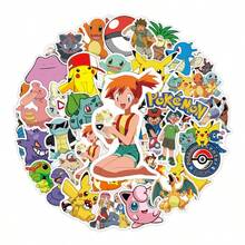 50pcs Pok é Mon Stickers, Pok é Mon Stickers, Cartoon Graffiti, Creative Skateboard DIY Decoration Stickers - Multicolor - View 5