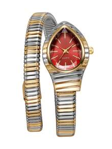 Women's Luxury Delicate Snake-Shaped Quartz Watch, Exquisite Niche Water Drop Dial With Alloy Elastic Multi-Layer Bracelet Band, Gift For Girlfriend (1pc/Set) Watch Box Not Included - Multicolor - View 8