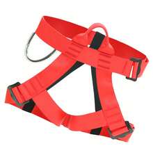 Climbing Harness Red Polyester Stainless Steel Adjustable Safety Belt For Rock Climbing Tree Work Rescue - Red - View 8