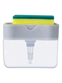 Kitchen Dish Soap Dispenser, Plastic Dish Soap Sponge Holder And Sponge, Dish Soap Dispenser, Dish Soap Dispenser Set, Suitable For Home Cleaning, Kitchen Accessories, Kitchen Storage, Bathroom Accessories, Cleaning Sponge - Multicolor - View 15