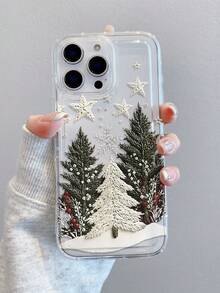 1 ốp lưng điện thoại chống rơi đệm khí đục lỗ họa tiết ngôi sao cây thông Noel sáng tạo thời trang cá tính, vỏ bảo vệ tương thích với Samsung/Apple 18pro/18pm/17/16/15/14/13/12/11Pro Max/12Pro/14Plus và các mẫu điện thoại khác - Nhiều màu - Xem 2