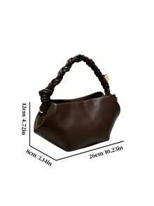 Tas Mini Desain Mewah Elegan, Tas Selempang Simpul Luas untuk Wanita, Tas Bahu Modis untuk Gaya Sehari-hari - Kopi - View 3