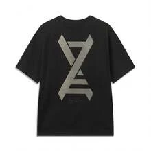 LI‑NING WADE Series Men's Short‑Sleeve Graphic T‑Shirt Casual Crew Neck Cultural Tee AHSW967 - Black - View 1