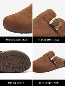 CAMEL CROWN 1雙女款夏季涼鞋，時尚輕便舒適經典Birkenstock風格拖鞋 - 焦糖色 - 查看 5