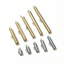 6pcs Stainless Steel Crimp End Caps Slider Clasps Buckles Tubes Connector Findings For Beading Ball Chains DIY Jewelry Making - Bead Chain Buckles - View 1
