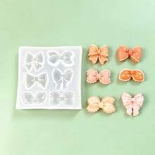 1pc 6-Cavity Bow Silicone Mold For DIY Handmade Candles, Aromatherapy, Plaster - White - View 5