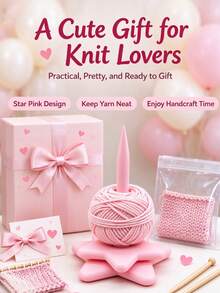 Yarn Winder Tool, Star-Shaped Rotating Yarn Winder Cute Personalized Thick Yarn Storage Tool Yarn Spool,Star Pink Rotating Yarn Winder Upgrade Edition Yarn Storage Winding Shaft Thickened - Multicolor - View 1