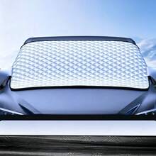 1pc Car Snow Cover, Car Sun Shade, Winter Car Snow Cover, Thickened Half-Coverage Windshield Frost & Snow Protection Cover, Winter Snow Cover, Anti-Freeze Windshield Frost Cover - Conventional - View 4