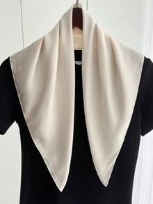 Classic Versatile Solid Color Square Scarf Fashion Headwear For Office Commute Women Gift - Multicolor - View 3