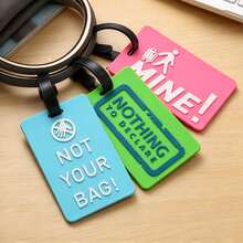 XAXRE Easy Embossed Letters Pattern Luggage Tags, Anti-Theft Tips, PVC Soft Silicone Luggage Tags, Travel Identification Cards, Travel Essentials - Multicolor - View 6