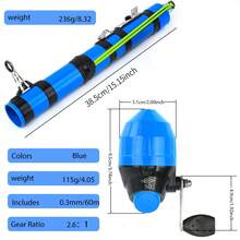 KecchKrezing Compact Casting Lure Fishing Rod Set - Anti-Tangle Closed Reel Performance, Perfect For Freshwater Fish Outdoor Trips - Blue - View 3