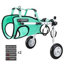 Black/Green Dog Rear Wheelchair With Leash - Lightweight Portable Wheelchair With Reflective Strips, Adjustable Pet Wheelchair, Suitable For Senior Dogs, Injured Or Disabled Dogs, Dog Wheelchair Harness Set With Leash, Suitable For Disabled Pet Rear Legs, Helping Pet Rear Limb Disability, Recovery Of Mobility (Suitable For Dogs Within 11-40lb) - Multicolor - View 13
